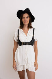 🖤 Punk Style Black Leather Harness Belt - Adjustable Straps - UnLaced Boutique