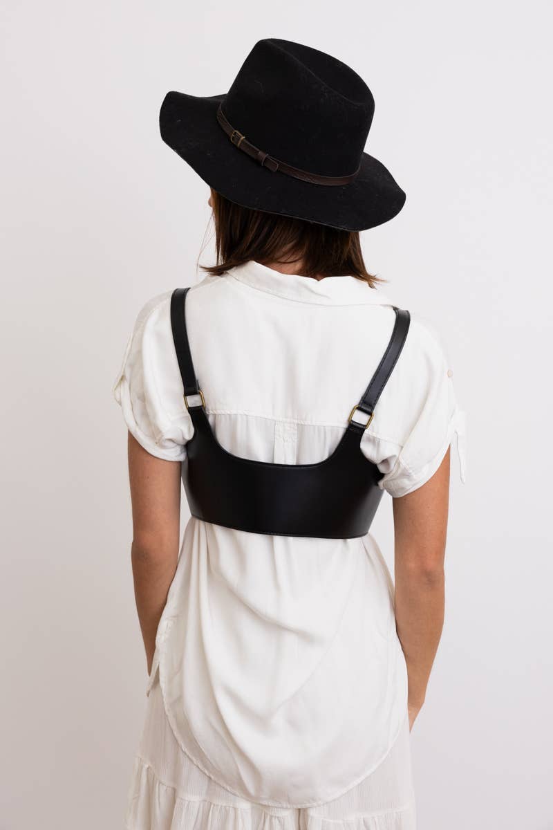 🖤 Punk Style Black Leather Harness Belt - Adjustable Straps - UnLaced Boutique