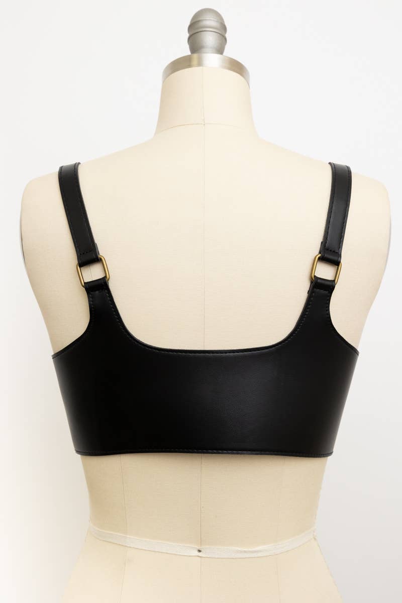 🖤 Punk Style Black Leather Harness Belt - Adjustable Straps - UnLaced Boutique