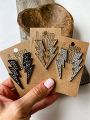 Rhinestone Lightning Bolt Thunder Earrings Earring - UnLaced Boutique