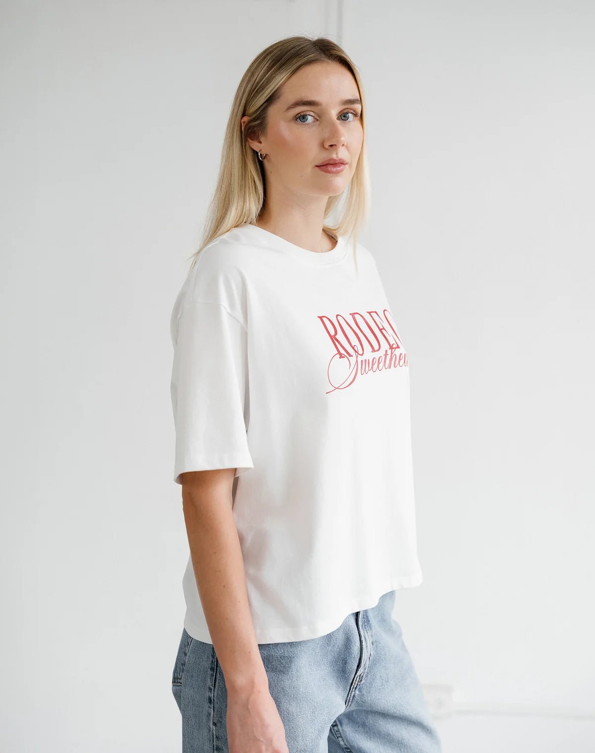 "Rodeo Sweetheart" Boxy Tee - White - UnLaced Boutique