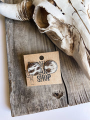 ROUND COWHIDE STUDS stud earrings - Genuine Leather Cowhide - UnLaced Boutique