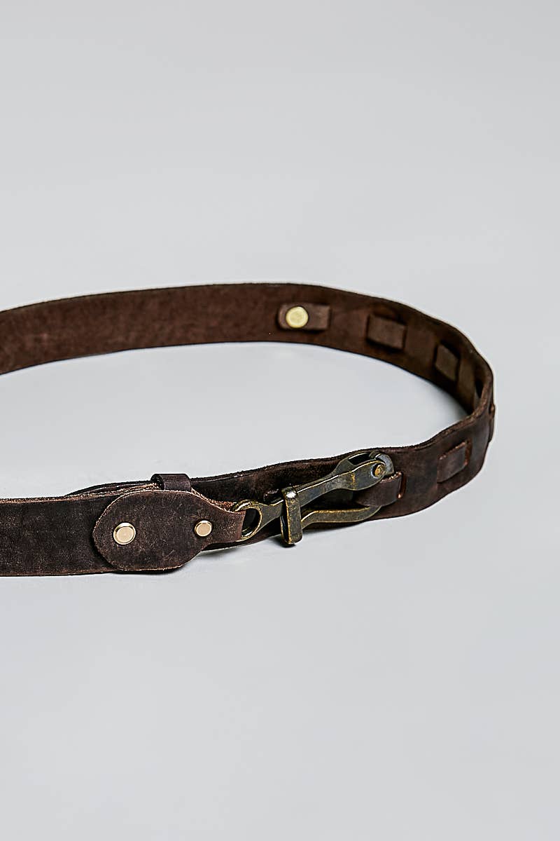 Rugged Handcrafted Vintage Genuine Leather Belt - UnLaced Boutique