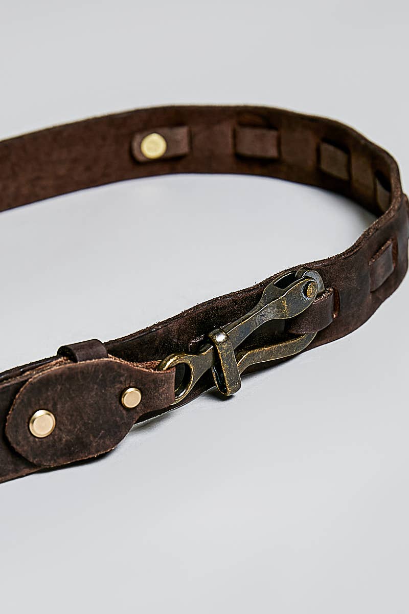 Rugged Handcrafted Vintage Genuine Leather Belt - UnLaced Boutique