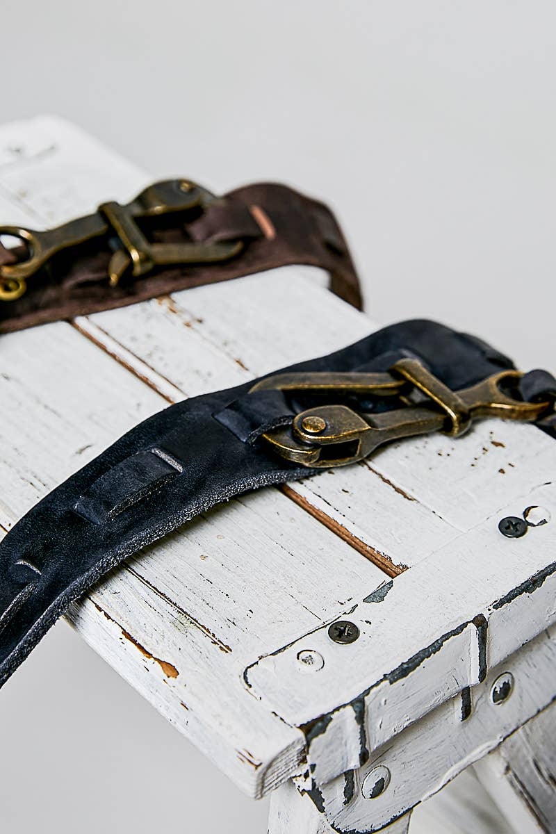 Rugged Handcrafted Vintage Genuine Leather Belt - UnLaced Boutique