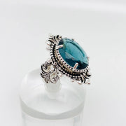 Sea Blue Goose Egg Shaped Glass Ring - UnLaced Boutique