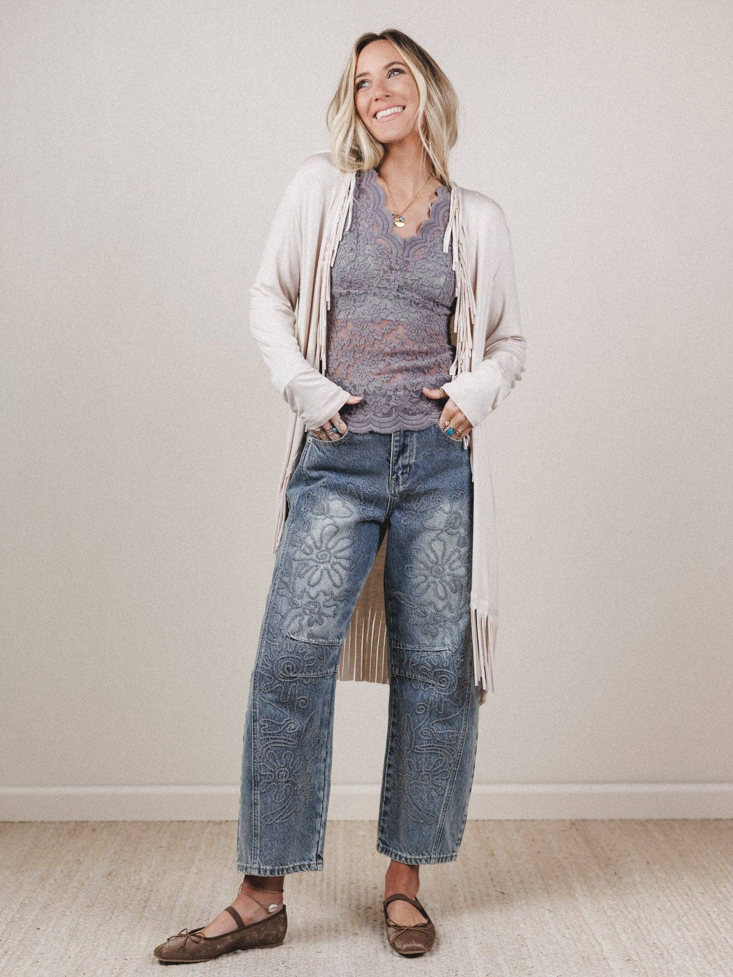 Showstopper Fringe Cardigan - Oat - UnLaced Boutique