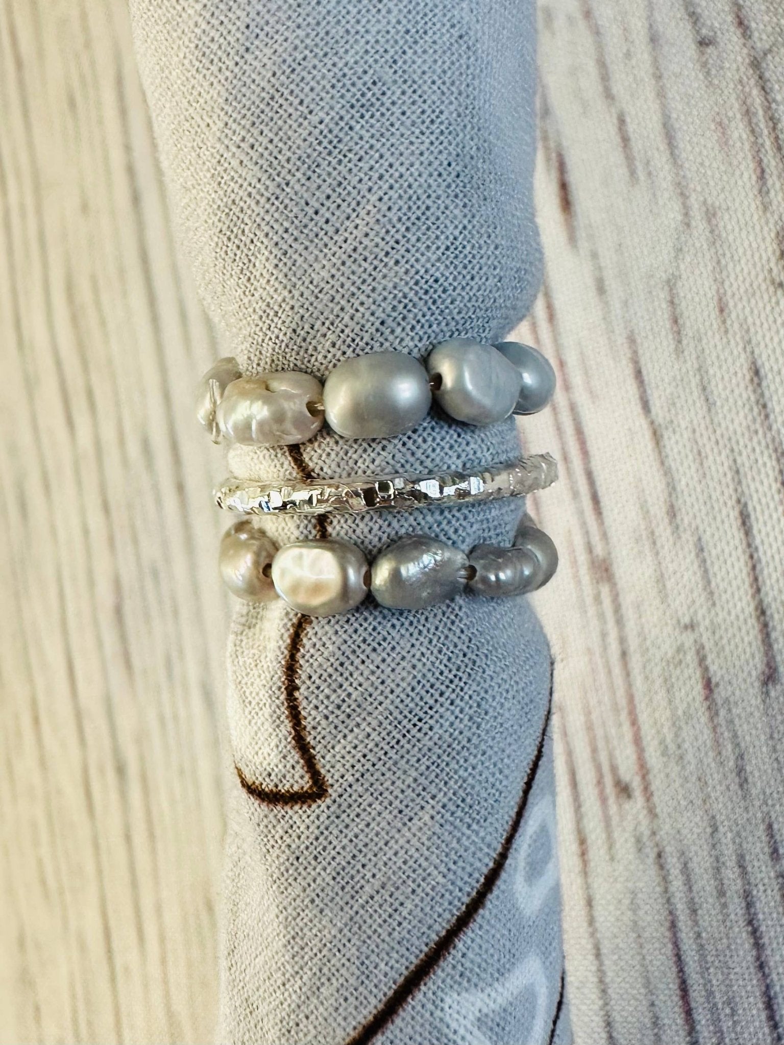 Silver Pearl Stretch Bandana Charm - UnLaced Boutique
