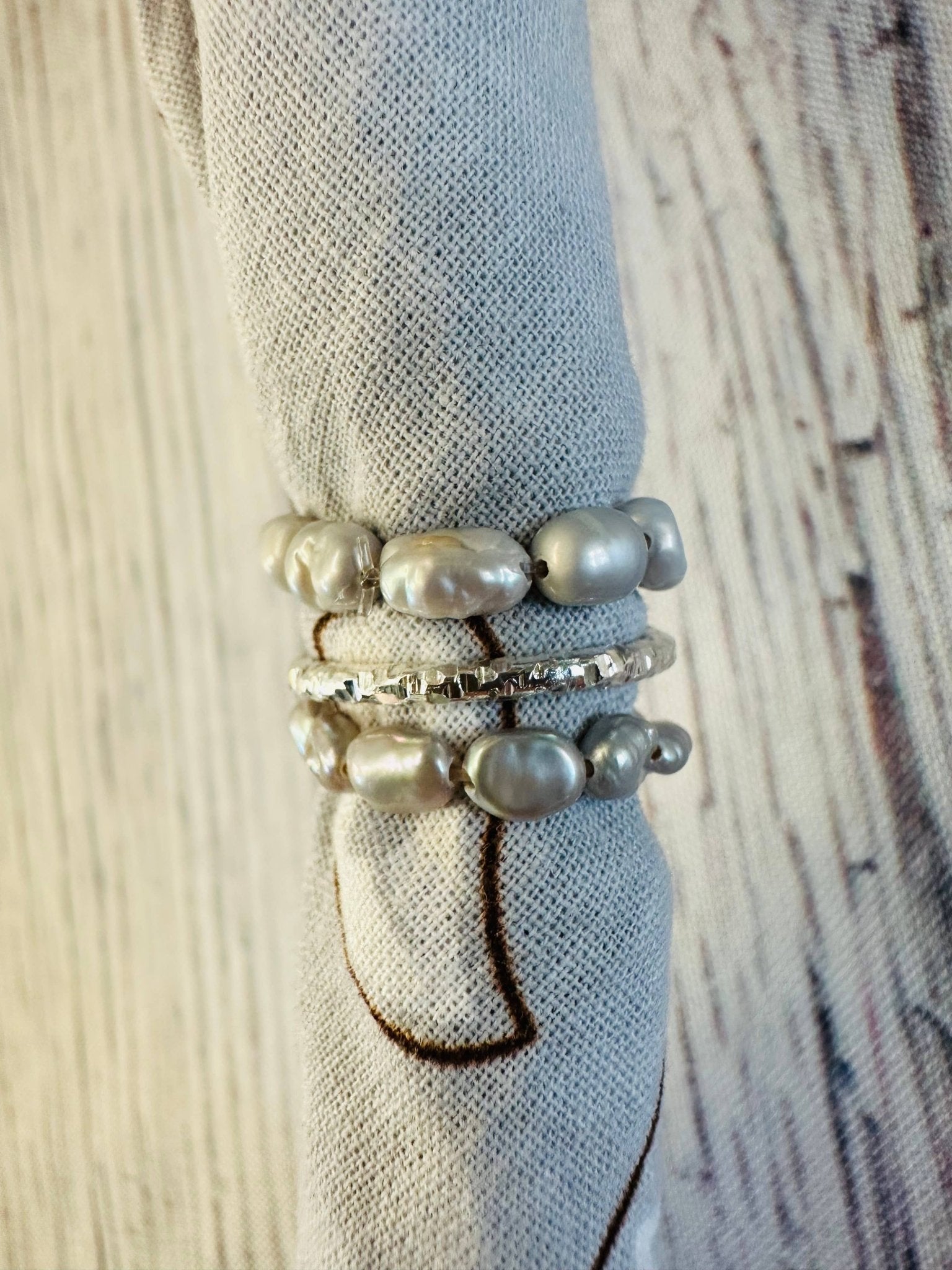 Silver Pearl Stretch Bandana Charm - UnLaced Boutique