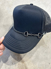 Snaffle Bit Trucker Hat Chain | Western | Rodeo | Hat Bar - Black Aluminum - UnLaced Boutique