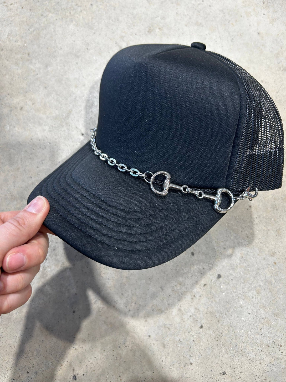 Snaffle Bit Trucker Hat Chain | Western | Rodeo | Hat Bar - Silver - UnLaced Boutique