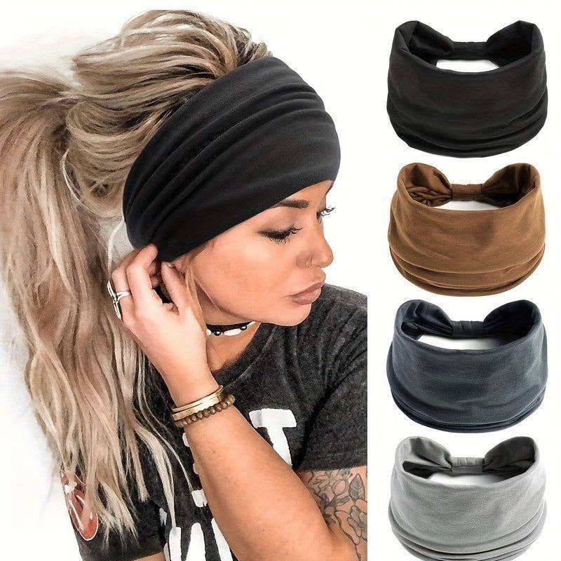 Solid Color Knot Elastic Headband - UnLaced Boutique