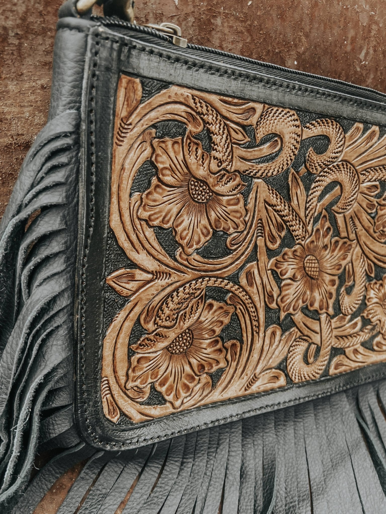 Special Edition Rio Grande Tooled Leather Purse Crossbody - UnLaced Boutique