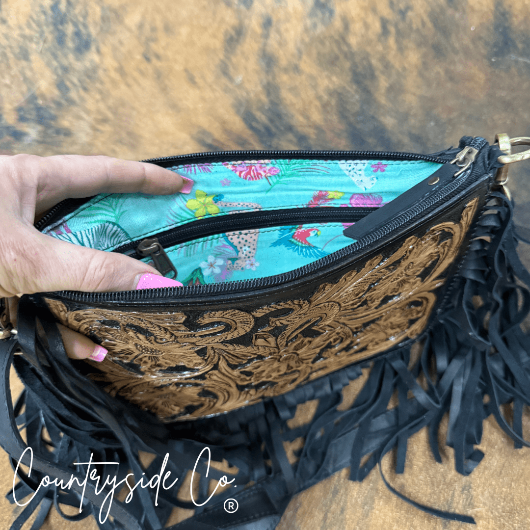 Special Edition Rio Grande Tooled Leather Purse Crossbody - UnLaced Boutique