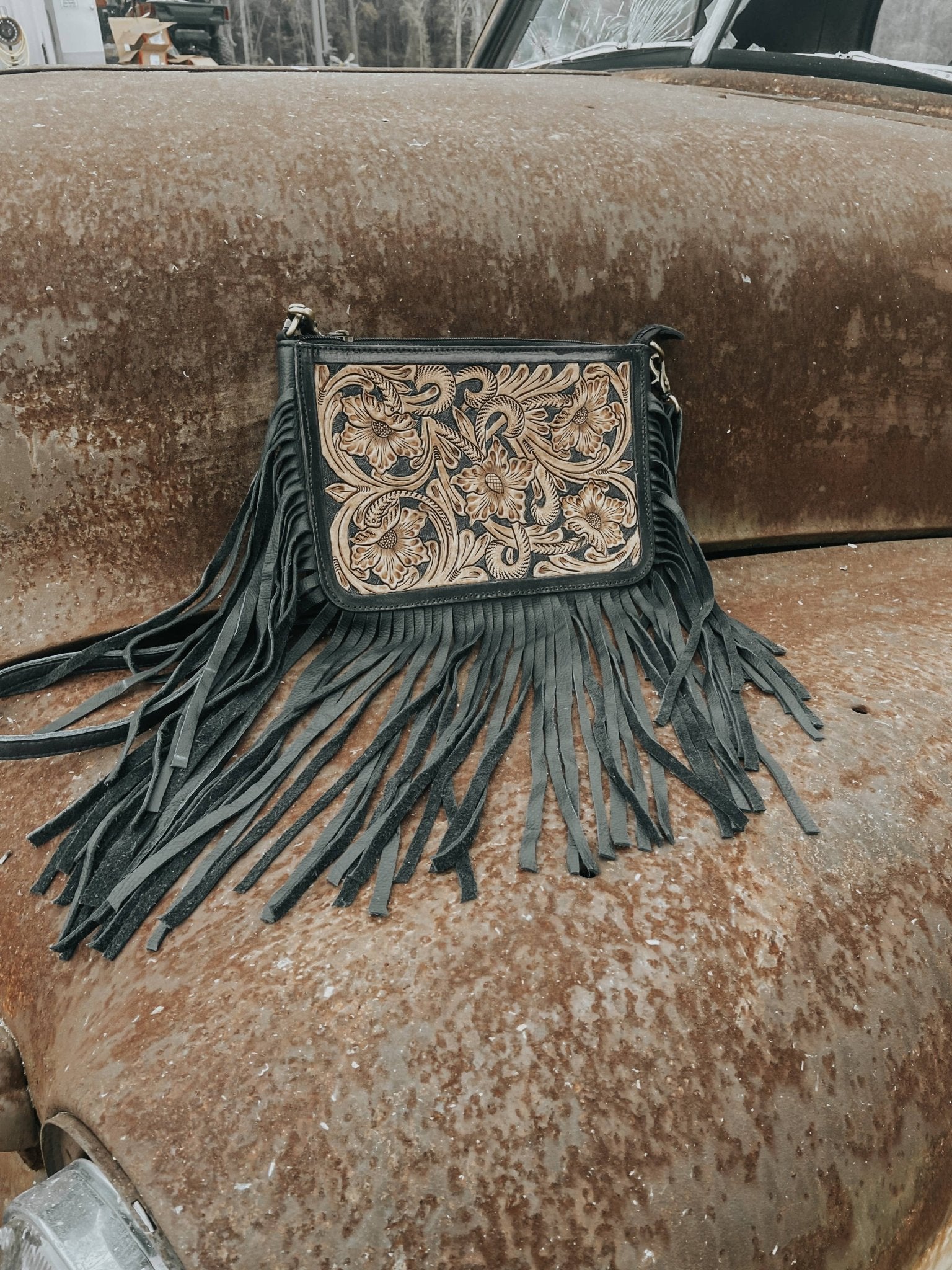 Special Edition Rio Grande Tooled Leather Purse Crossbody - UnLaced Boutique