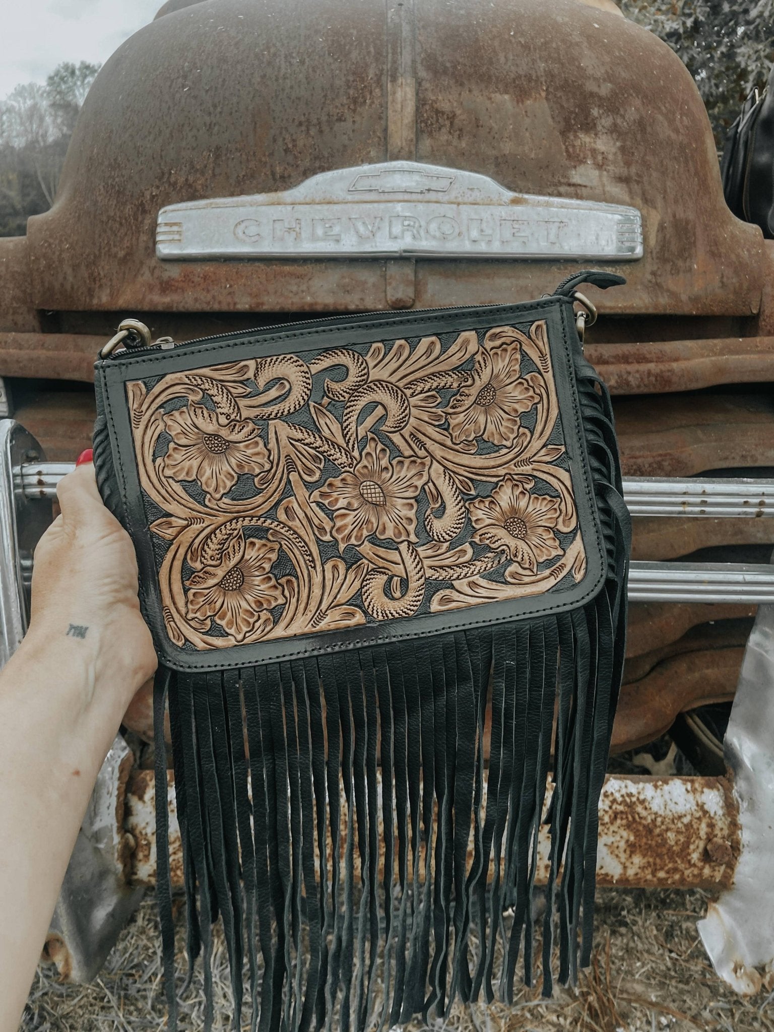 Special Edition Rio Grande Tooled Leather Purse Crossbody - UnLaced Boutique