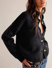 Stand Collar Button Cardigan - UnLaced Boutique