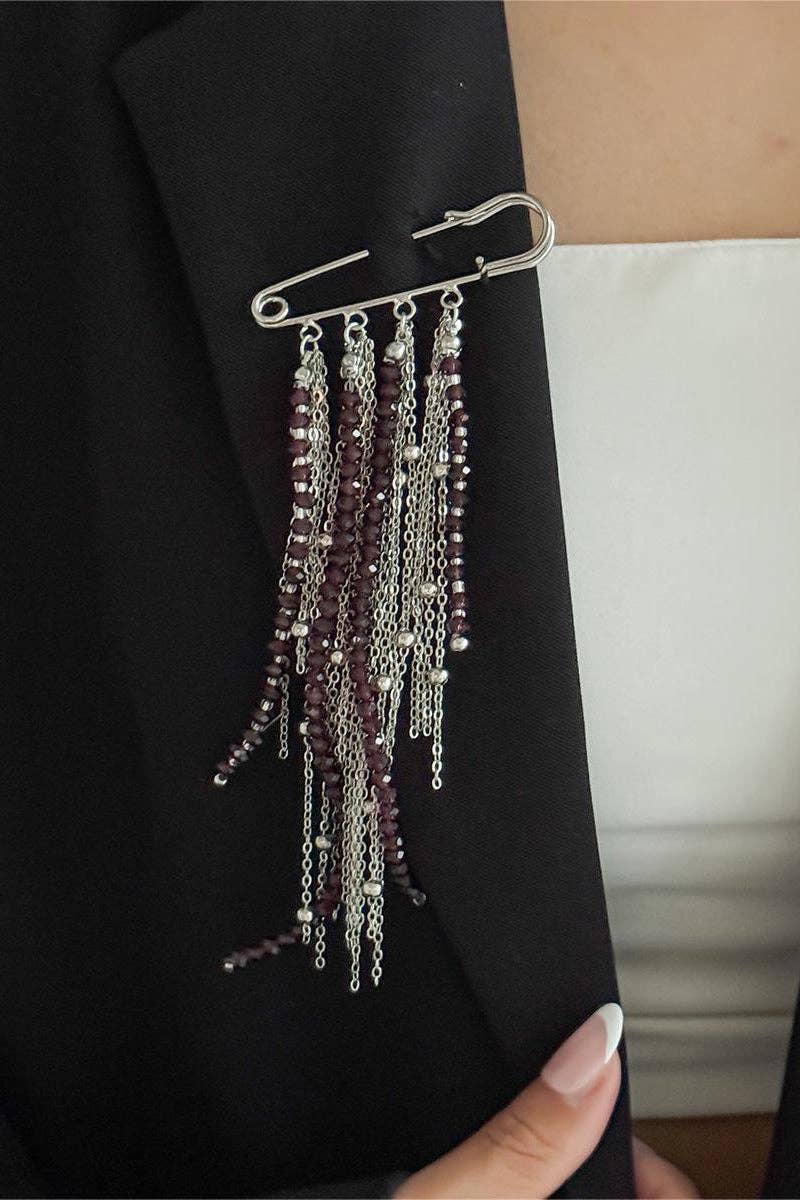Star Fringe Safety Pin Brooch - UnLaced Boutique