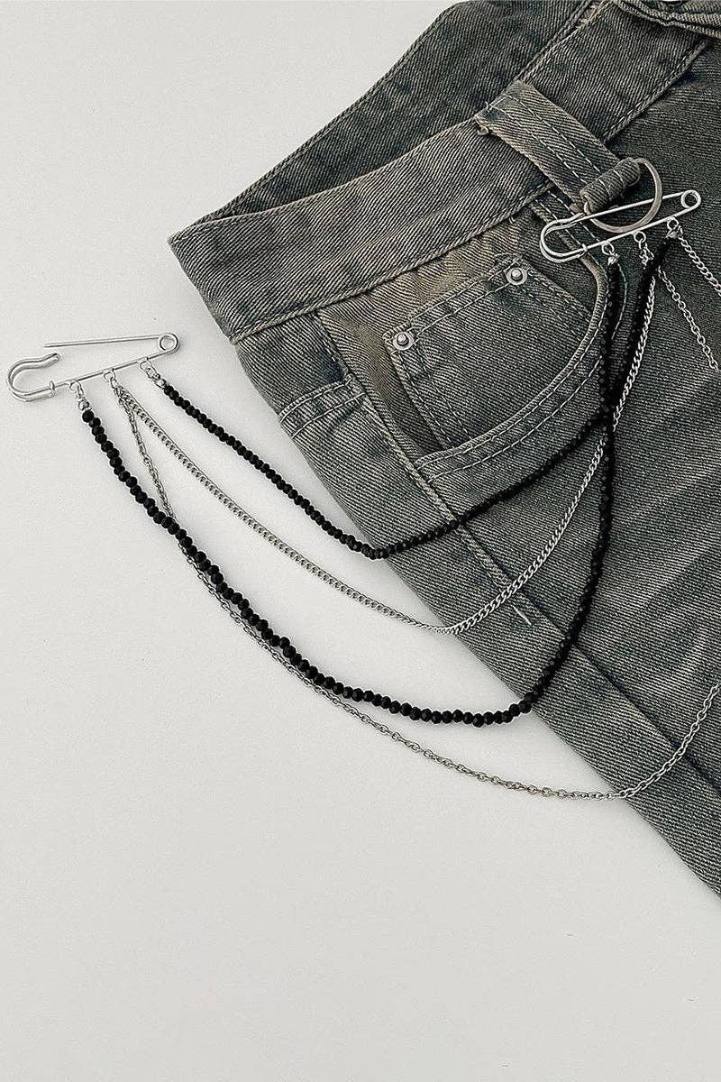 Stylish Pin and Chain Jacket Accessory - UnLaced Boutique