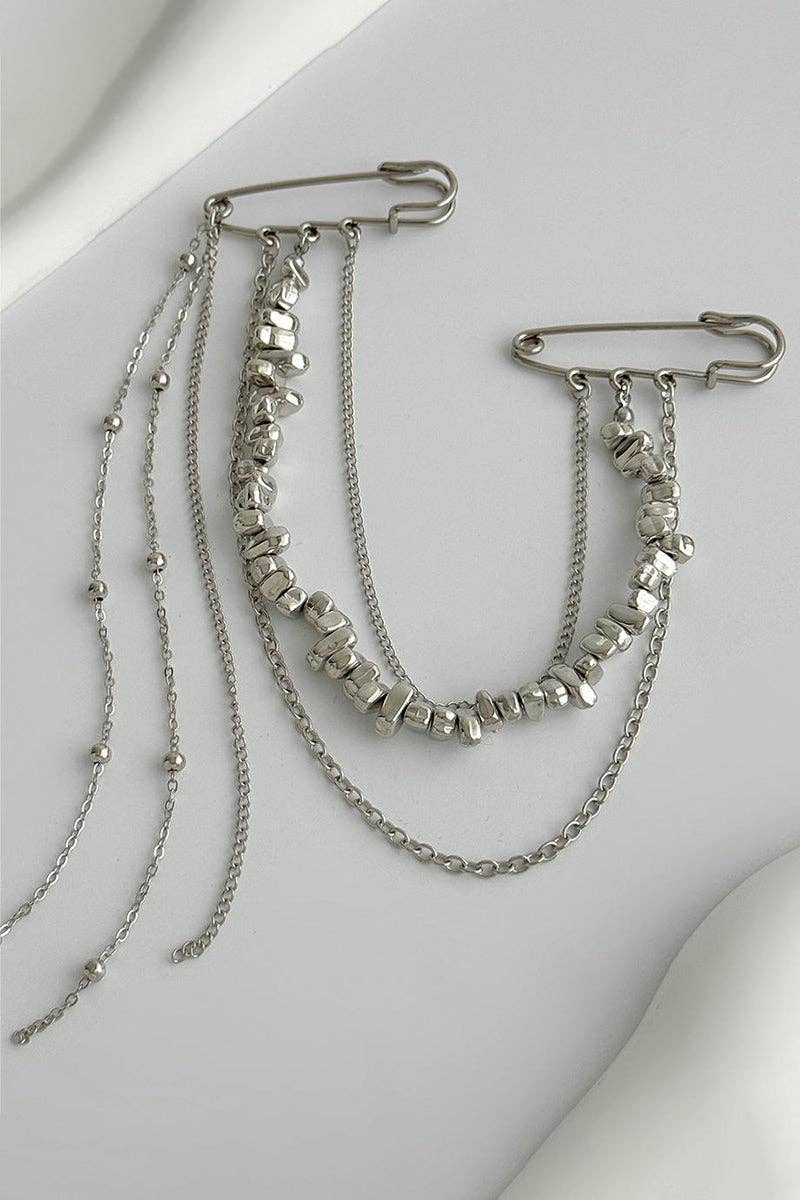 Stylish Pin and Chain Jacket Accessory - UnLaced Boutique
