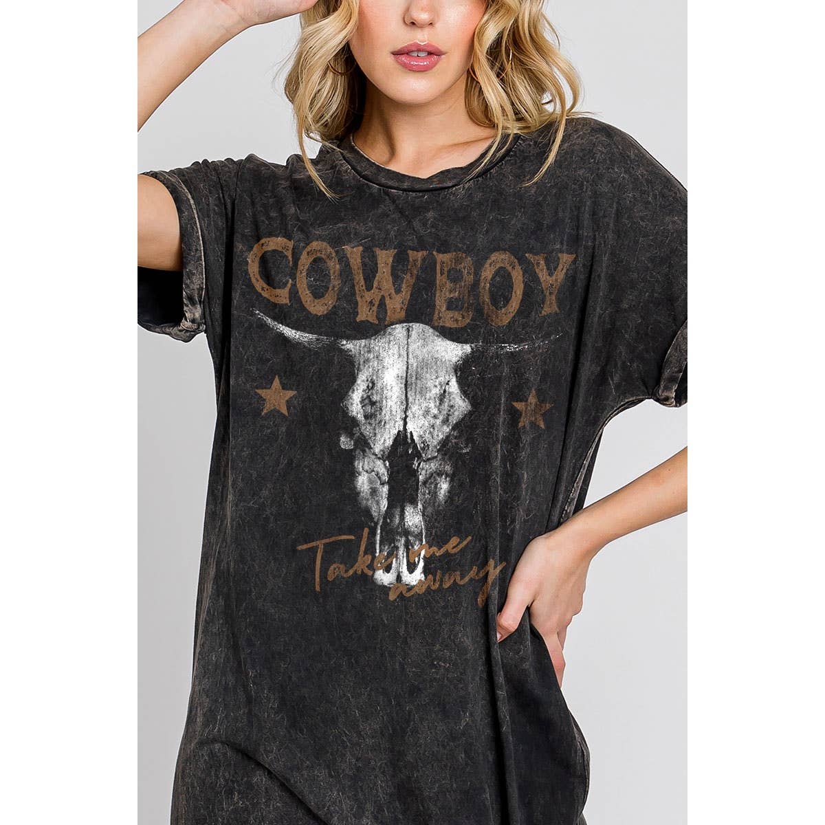 TAKE ME AWAY COWBOY MINERAL GRAPHIC DRESS - UnLaced Boutique