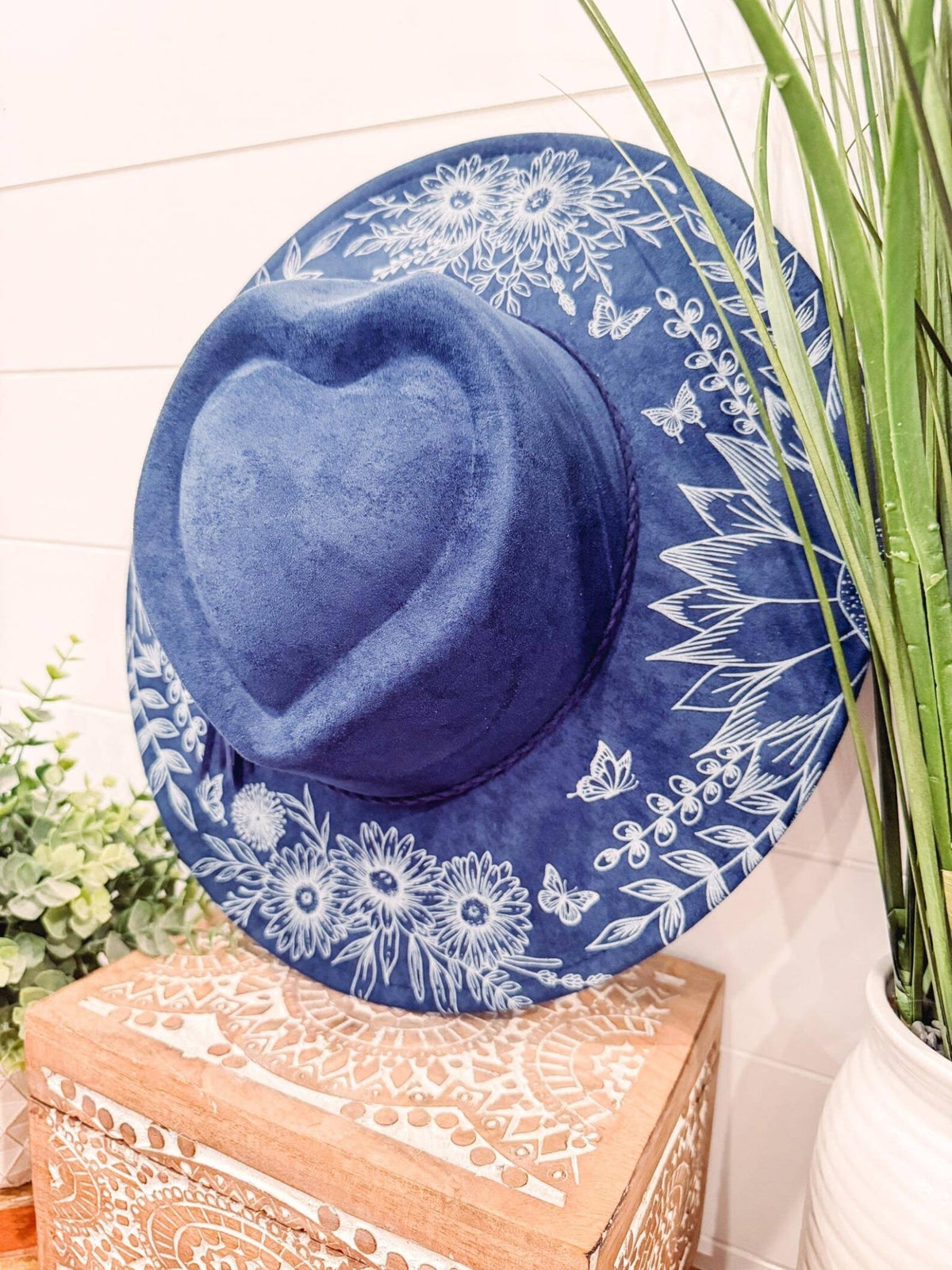Terra Cotta Floral Print Heart Hat - UnLaced Boutique