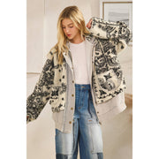 TERRY FLEECE MIX ZIP FRONT JACKET - UnLaced Boutique