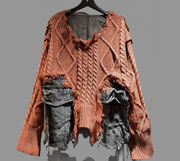 Textured Sweater with Denim Trim - Shacket - UnLaced Boutique