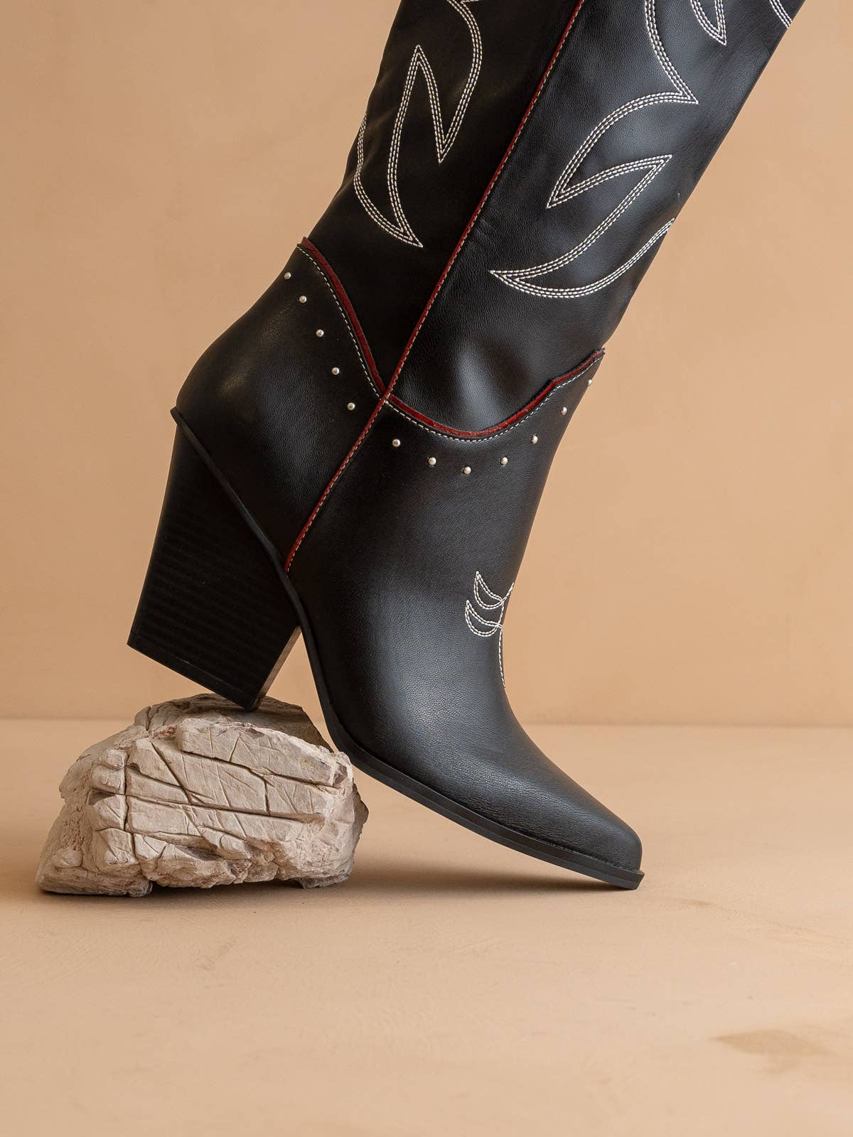 The Ashton | Black Cowboy Fall Boot with Flaire - BLACK - UnLaced Boutique