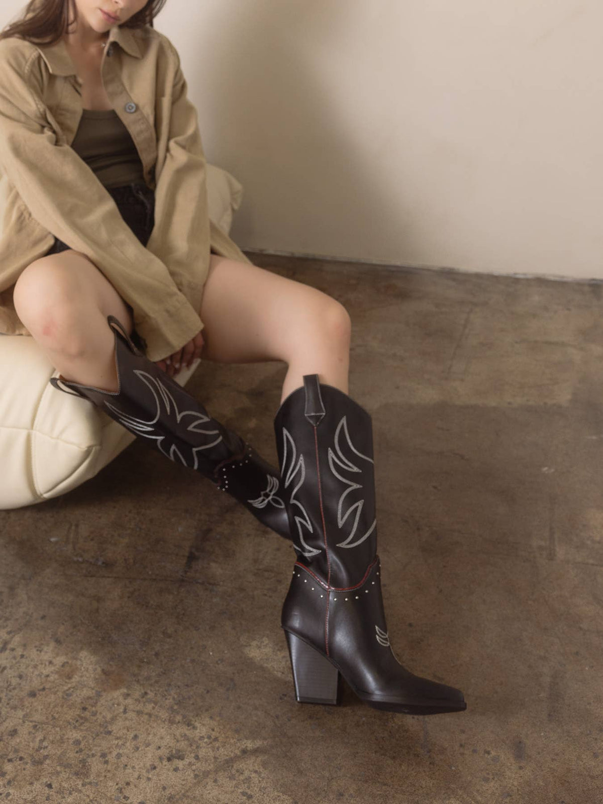 The Ashton | Black Cowboy Fall Boot with Flaire - BLACK - UnLaced Boutique