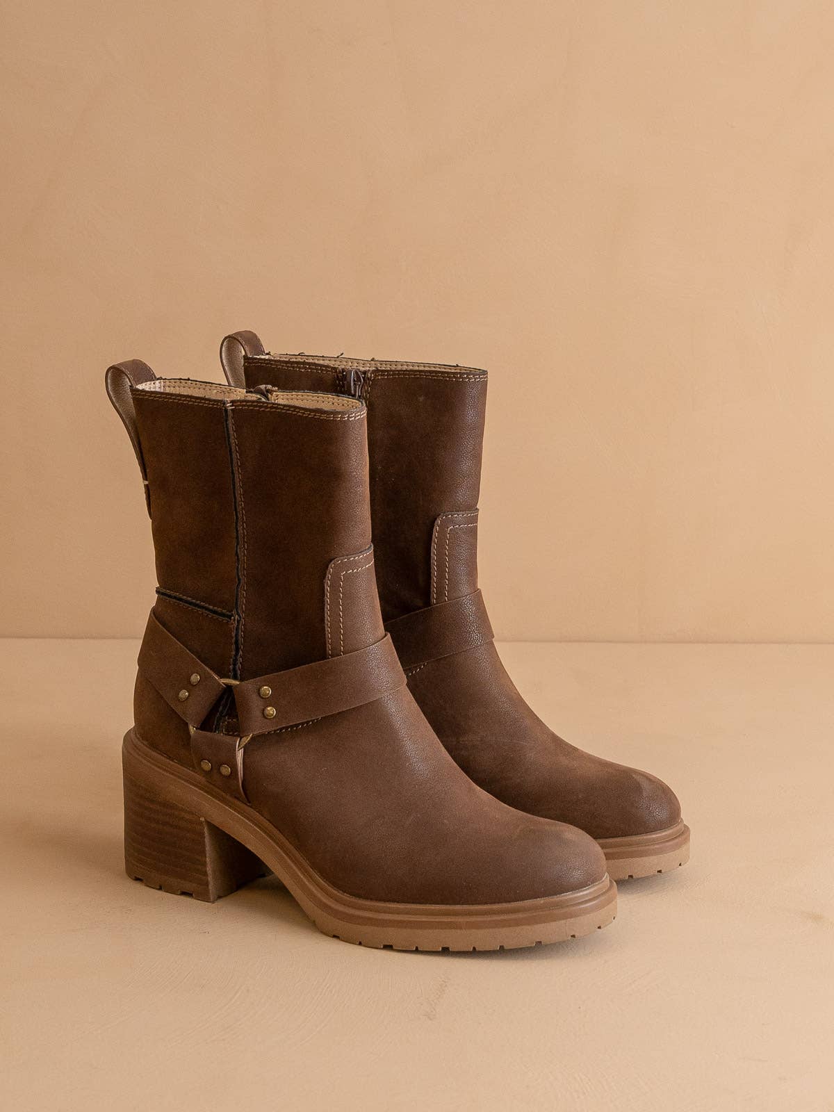 The Clyde | Coffee Moto Ankle Fall Boot - COFFEE - UnLaced Boutique