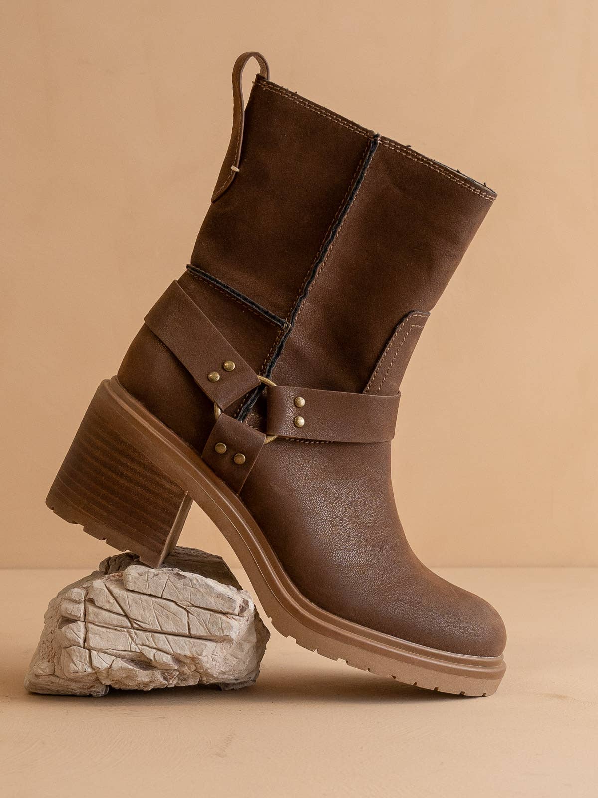 The Clyde | Coffee Moto Ankle Fall Boot - COFFEE - UnLaced Boutique