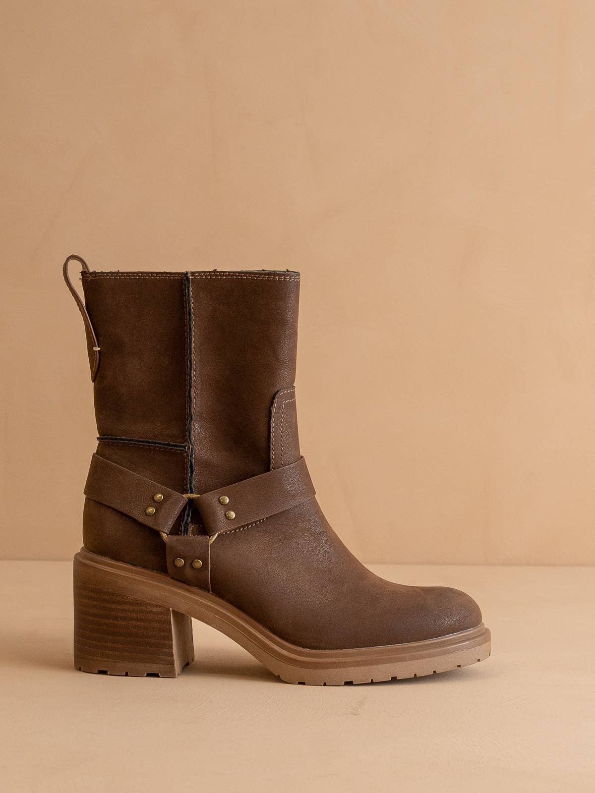 The Clyde | Coffee Moto Ankle Fall Boot - COFFEE - UnLaced Boutique