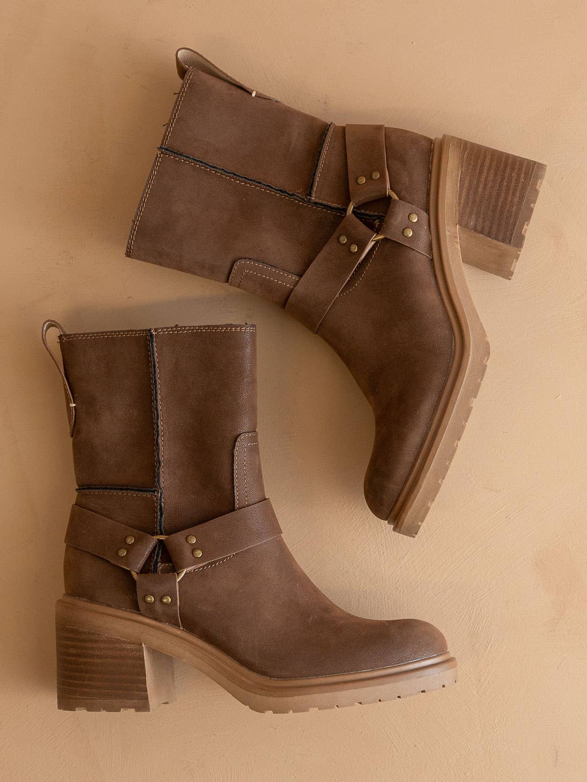 The Clyde | Coffee Moto Ankle Fall Boot - COFFEE - UnLaced Boutique