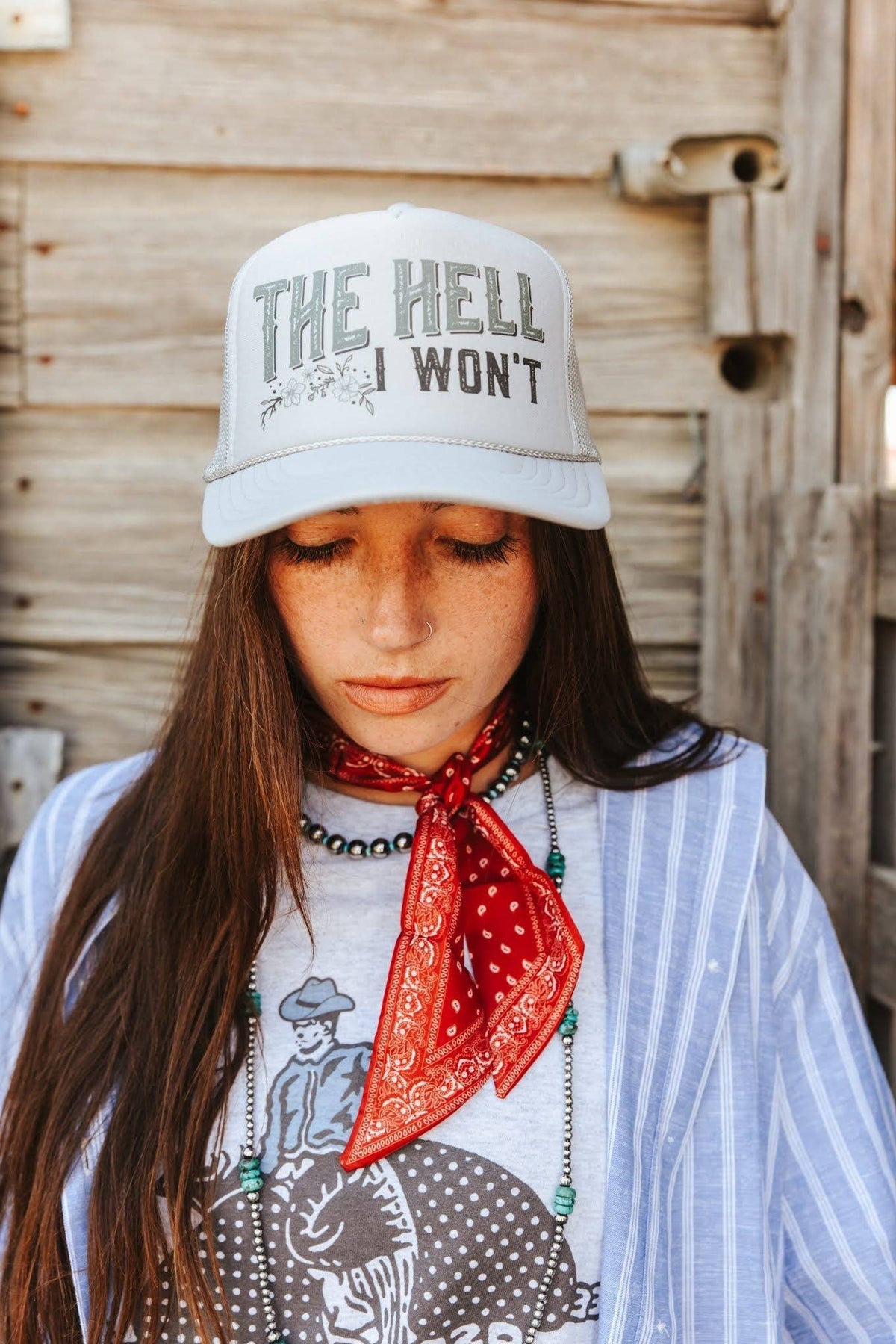 The Hell I Won't Trucker Hat - Grey - UnLaced Boutique