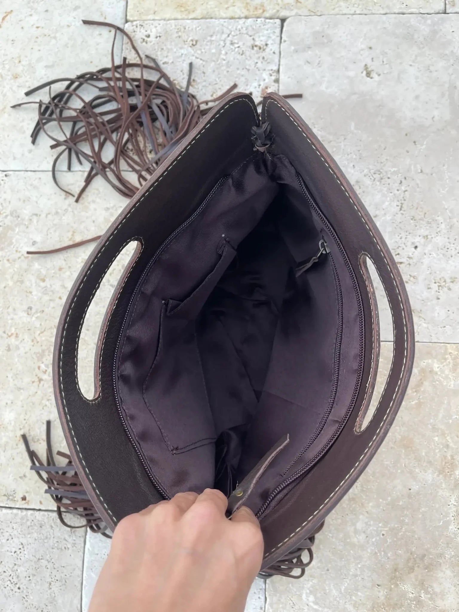 The Maggie Cowhide Leather Crossbody + Back zippered pockets - UnLaced Boutique
