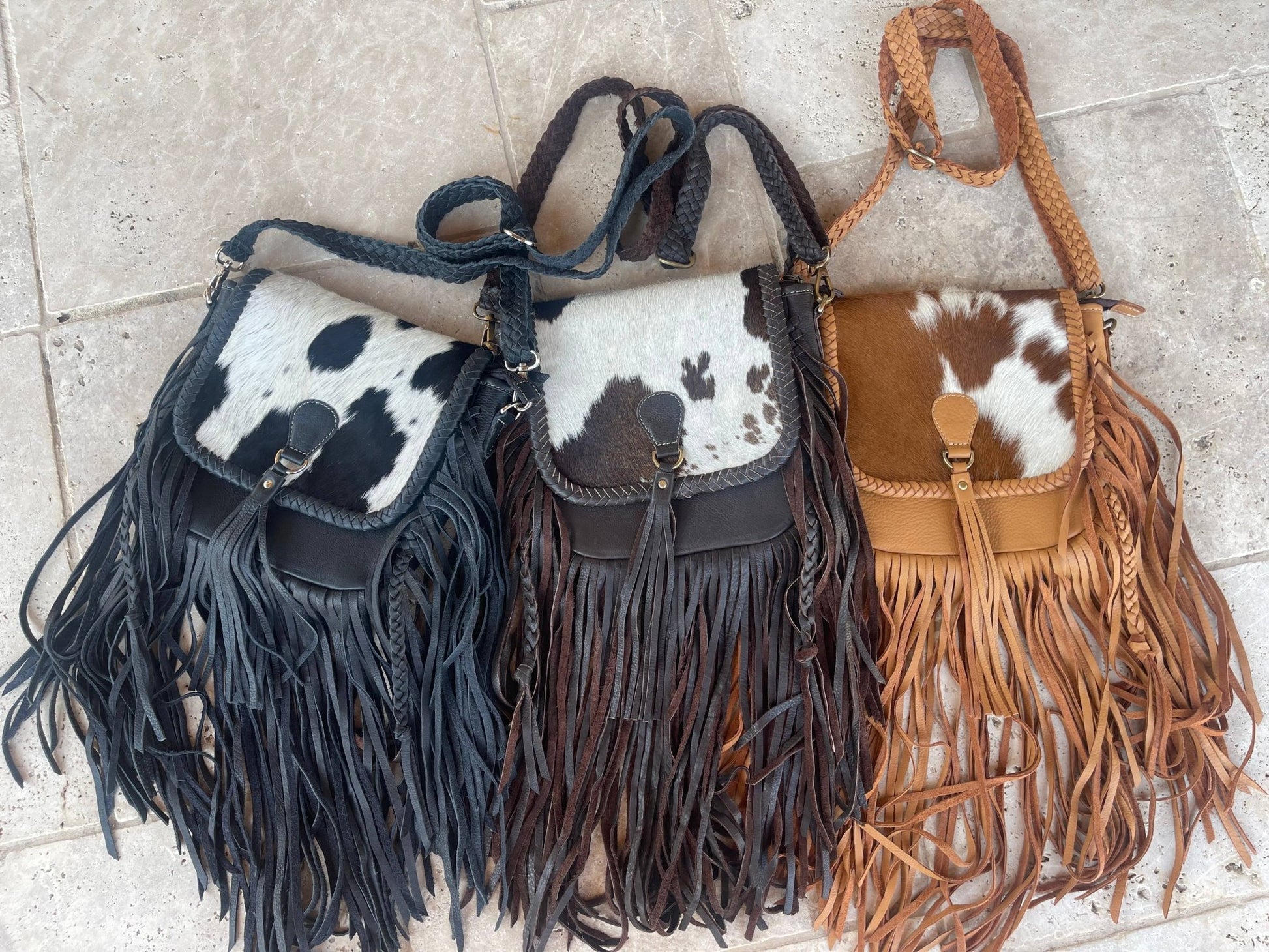 THE NANCY CROSSBODY Genuine Hairon Cowhide Leather Tassel - UnLaced Boutique