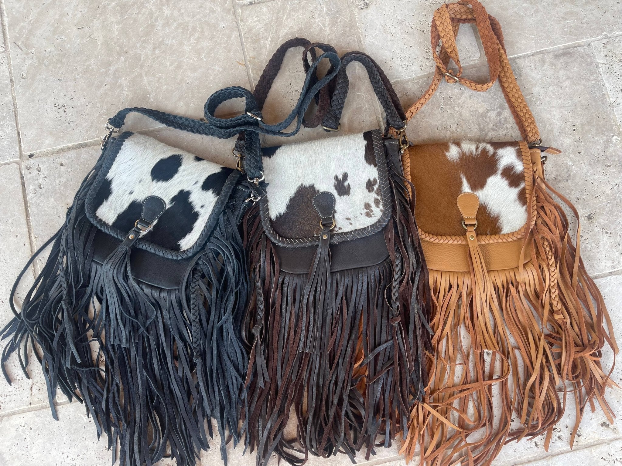 THE NANCY CROSSBODY Genuine Hairon Cowhide Leather Tassel - UnLaced Boutique