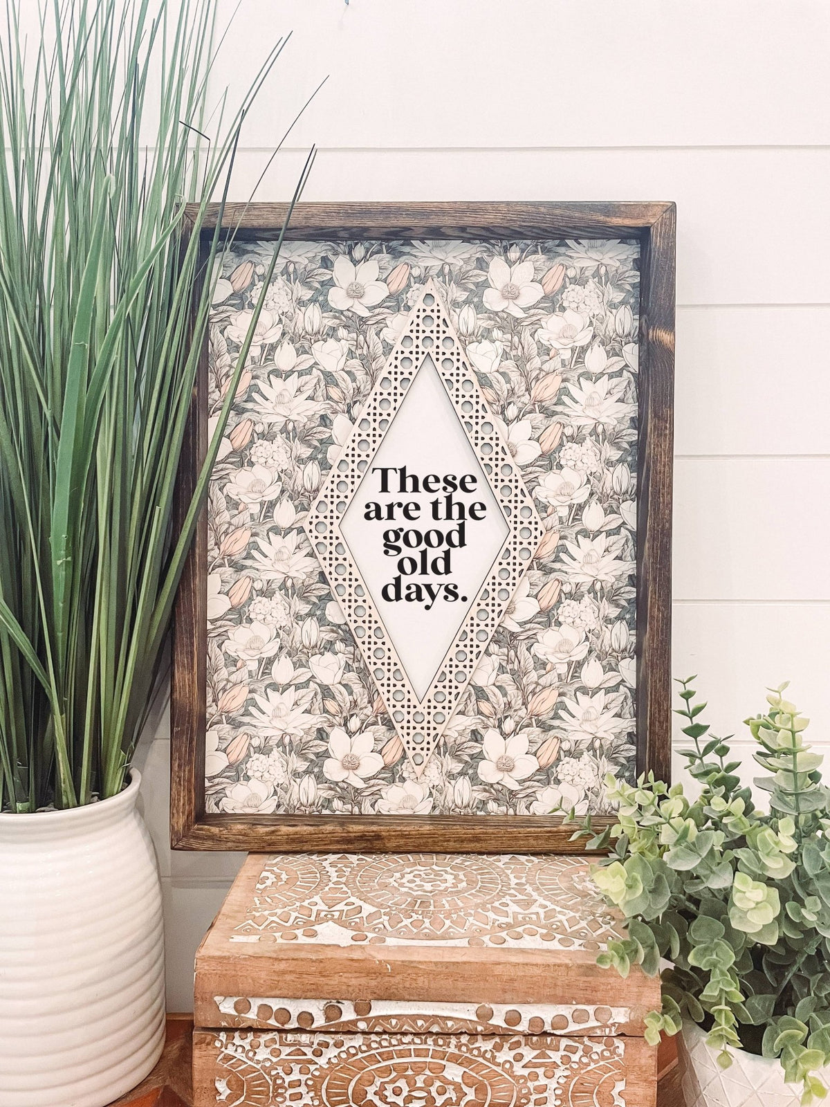These Are the Good Old Days Wooden Framed Sign - Dark Walnut / 10x14 - UnLaced Boutique