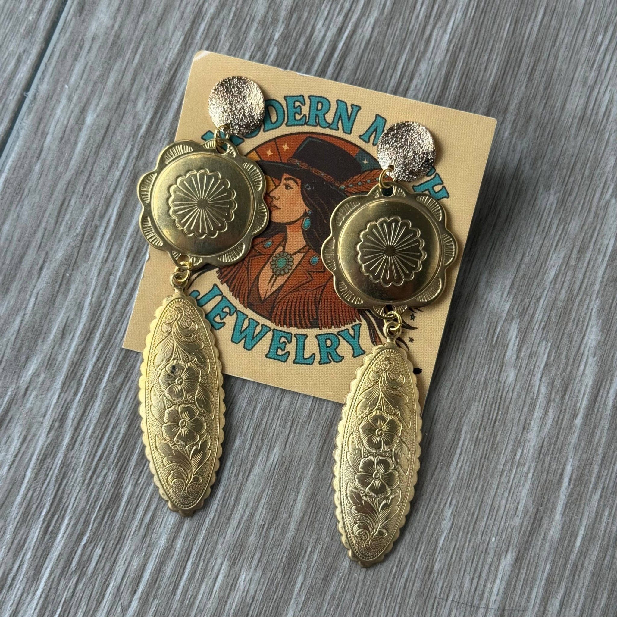 Vintage Concho Earrings  - UnLaced Boutique