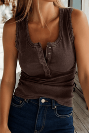 Vintage Distressed Ribbed Mineral Wash Tank Top (S - XL) - UnLaced Boutique