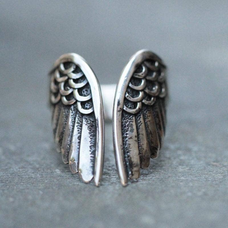Vintage Opening Adjustable Angel Wings Ring - UnLaced Boutique