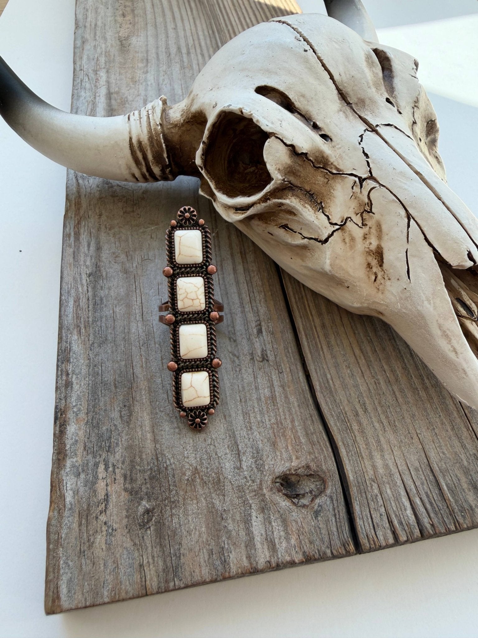 Western Cluster Cuff Ring - Copper White - UnLaced Boutique