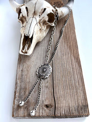 Western Concho Pendant Y Drop Chunky Chain Bolo Necklace - UnLaced Boutique