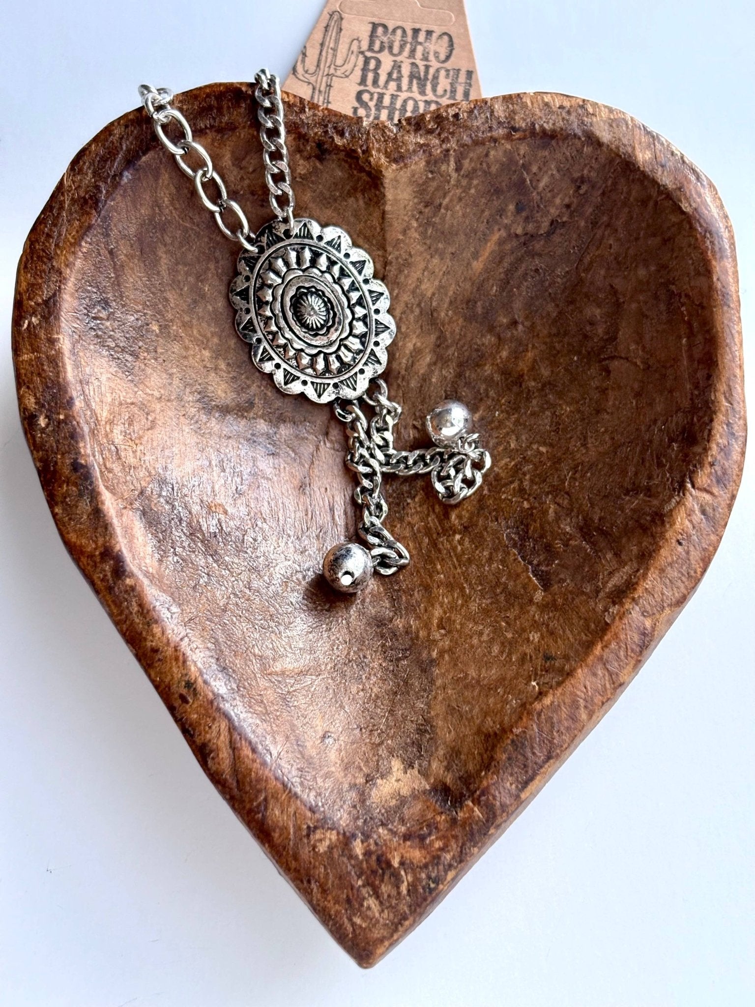 Western Concho Pendant Y Drop Chunky Chain Bolo Necklace - UnLaced Boutique