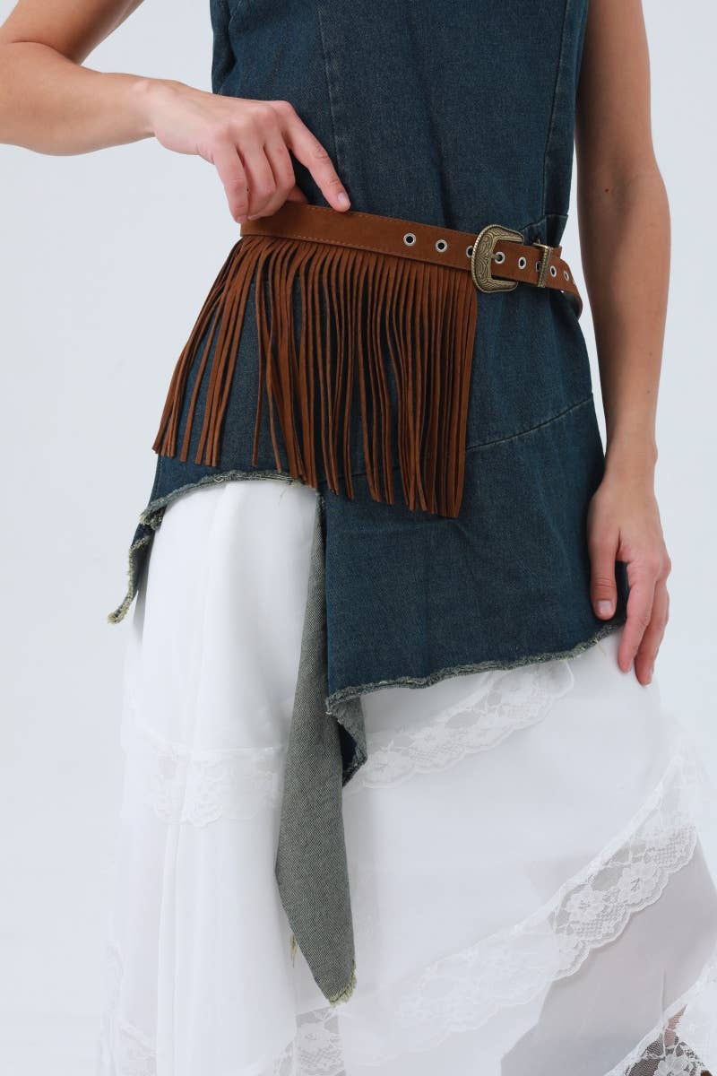 Western Fringe Belt – Antique Buckle & Tassel - UnLaced Boutique