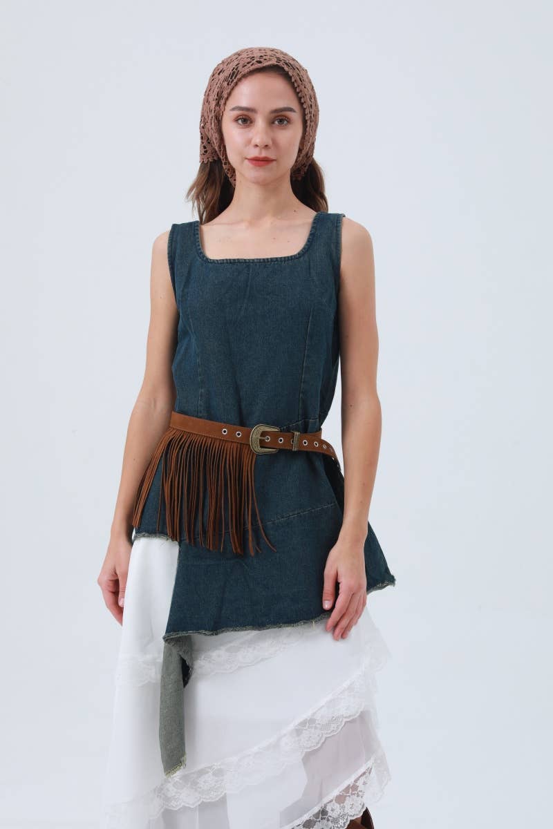 Western Fringe Belt – Antique Buckle & Tassel - UnLaced Boutique