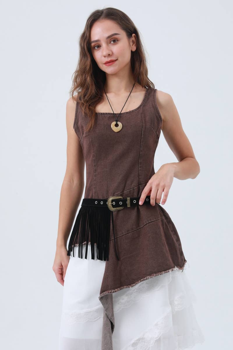 Western Fringe Belt – Antique Buckle & Tassel - UnLaced Boutique