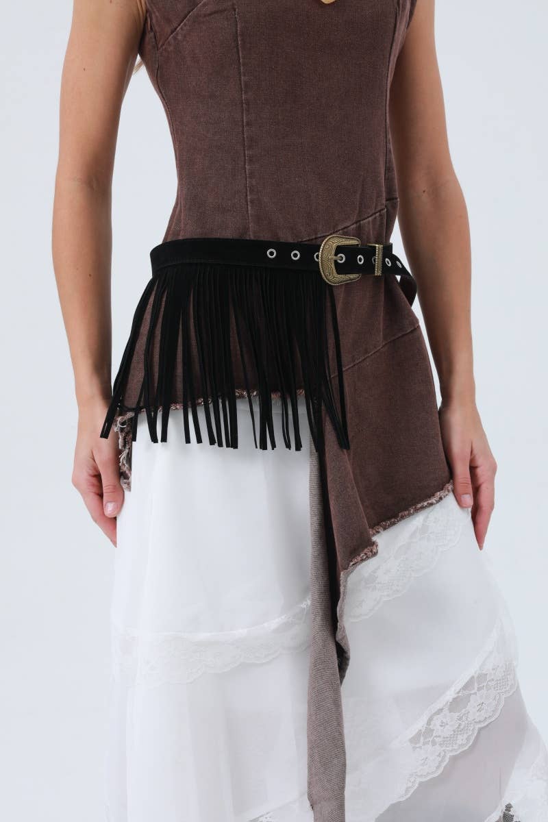 Western Fringe Belt – Antique Buckle & Tassel - UnLaced Boutique