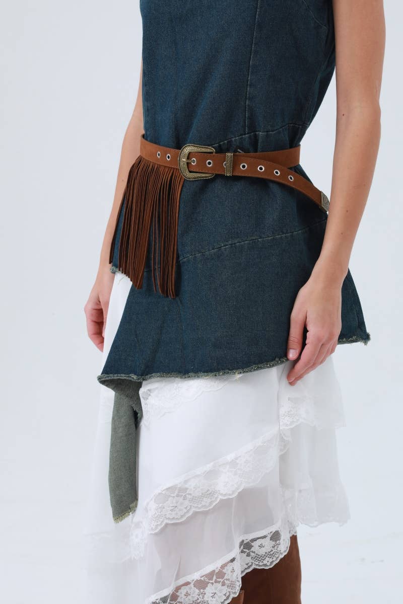 Western Fringe Belt – Antique Buckle & Tassel - UnLaced Boutique
